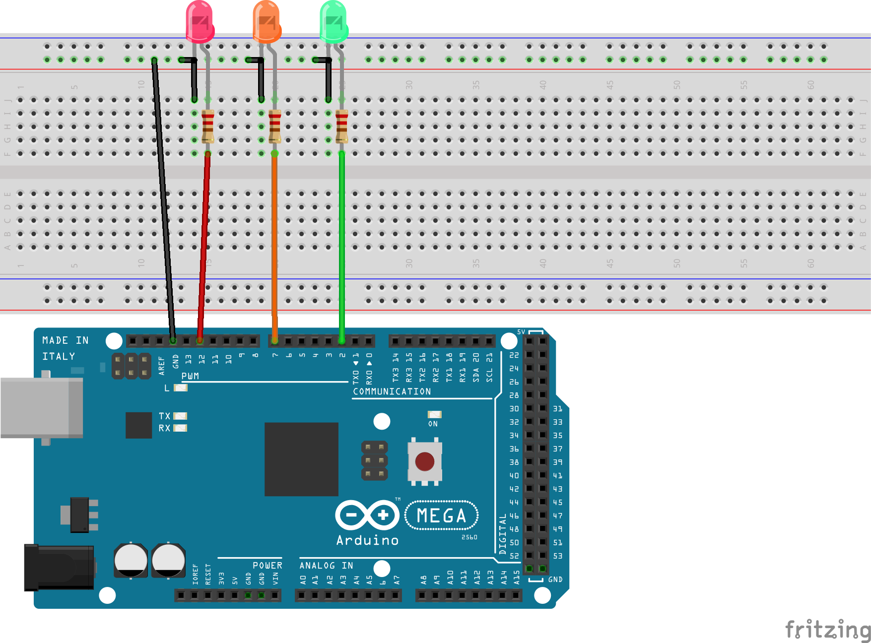 Basic Traffic Light using Arduino Mega R3 - Science Math Discovery