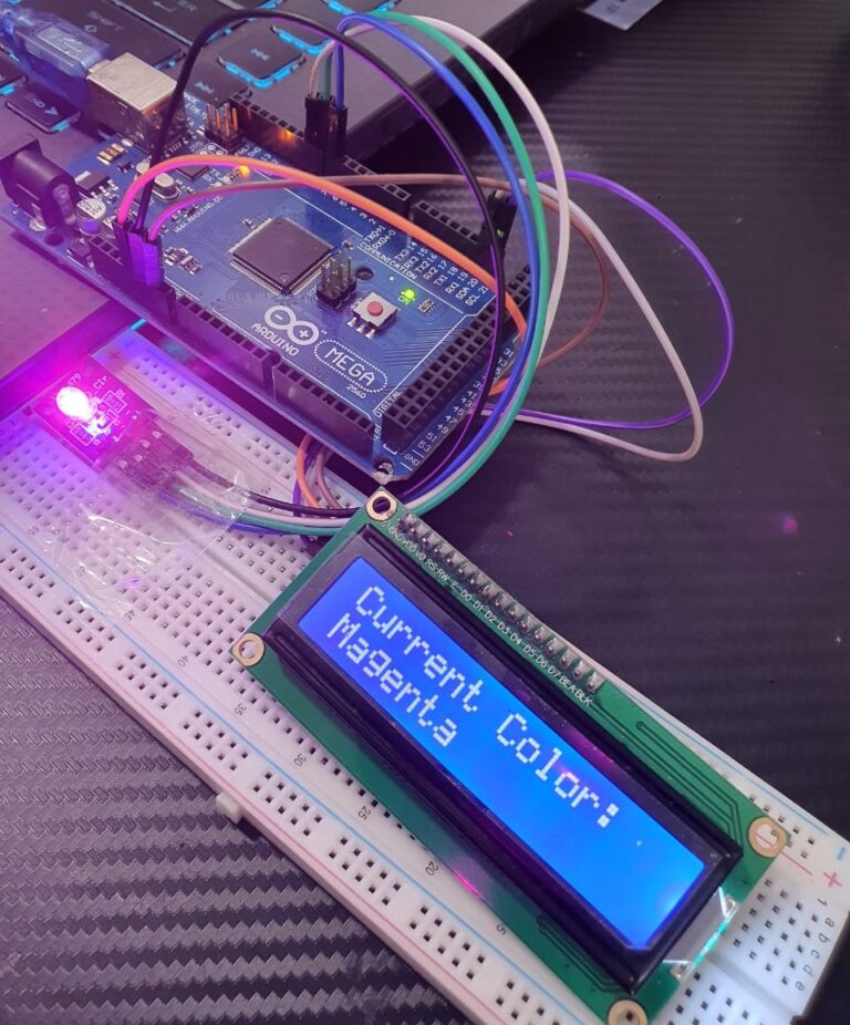 Controlling an RGB LED with a 12LCD using Arduino